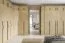 Schrank | Farbe: Eiche Cremona | eintürig | 4 Einlegeböden | 50 x 61 x 210 cm | ABS-Kanten | 1 Kleiderstange | Edegem 05 | Drehtürenschrank