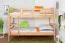 Stockbett für Erwachsene "Easy Premium Line" K19/n, Kopf- und Fußteil mit Löchern, Buche Vollholz massiv Natur - 90 x 200 cm (B x L), teilbar