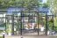 Gewächshaus Chili PRO 01, Ausführung: Echtglas 4 mm, 360 x 433 x 255 cm, Profilfarbe Schwarz, inkl. 4 Dachfenster und Unterkonstruktion