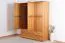 Schlafzimmer - Kleiderschrank, Kiefer Massivholz Erlefarben - Abmessungen: 195 x 154 x 60 cm (H x B x T)