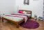 Kinderbett / Jugendbett Kiefer Vollholz massiv Nussfarben A5, inkl. Lattenrost - Abmessung 140 x 200 cm