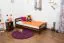 Kinderbett / Jugendbett Kiefer Vollholz massiv Nussfarben A6, inkl. Lattenrost - Abmessung 90 x 200 cm