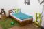 Kinderbett / Jugendbett Kiefer Vollholz massiv Eichefarben A7, inkl. Lattenrost - Abmessungen: 90 x 200 cm