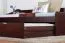 Jugendbett / Funktionsbett Kiefer massiv Vollholz Walnussfarben 93, inkl. Lattenrost - 90 x 200 cm (B x L)