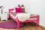 Kinderbett / Jugendbett "Easy Premium Line" K1/2n, Buche Vollholz massiv rosa lackiert - Liegefläche: 90 x 200 cm