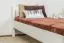 Einzelbett / Gästebett Buche massiv Vollholz weiß 107, inkl. Lattenrost - Abmessung 80 x 200 cm