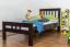Einzelbett "Easy Premium Line" K8, Buche Vollholz massiv schokobraun lackiert - Liegefläche: 90 x 200 cm