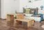Beistelltisch Couchtisch Eiche Massivholz Farbe: Natur 50x100x60 cm