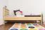 Kinderbett / Jugendbett Kiefer Vollholz massiv natur 70 - Liegefläche 90 x 200 cm (B x L)