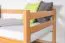 Bequemes Jugendbett, schlichtes Kinderbett "Easy Premium Line" K34, Buche Vollholz massiv Natur, Liegefläche 90 x 200 cm, inkl. Rollrost und Seitenbalken