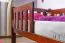 Kinderbett / Juniorbett Kiefer massiv Vollholz Nussfarben 96, inkl. Lattenrost - 90 x 160 cm (B x L)
