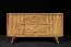 Kommode / Sideboard Otago 13, Push to open System, 4 Fächer, Wildeiche Massivholz geölt, Soft Close System, 90 x 160 x 50 cm, mit vier Schubladen