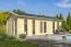 Gartenhaus mit viel Stauraum, 70 mm Blockbohlenhaus, aus nordischen Fichtenholz, Fenster und Tür aus Isolierglas, Satteldach, Außenmaße: 400 x 800 cm, Grundfläche: 32 m²