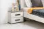 Schlafzimmer Komplett - Set A Zemun, 5-teilig, Farbe: Eiche Grau / Eiche Weiß, ein Kleiderschrank, ein Doppelbett, eine Kommode, zwei Nachtkommoden