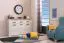 Schlafzimmer Komplett - Set A Zemun, 5-teilig, Farbe: Eiche Grau / Eiche Weiß, ein Kleiderschrank, ein Doppelbett, eine Kommode, zwei Nachtkommoden