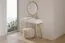 Wohnzimmer - Set D Sloughia | 3-teilig | Weiß | Griffe & Beine: Metall | Schminktisch | TV-Unterschrank | Kommode | Lamellen Front | modernes Design