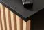 Wohnzimmer - Set B Romfo, 4-teilig, mit integrierten Biokamin, Farbe: Schwarz / Hickory Jackson, Push-to-open Funktion, zwei Vitrinen, ein TV-Schrank, ein Wandregal