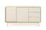 Highboard / Kommode | Farbe: Eiche / Kaschmir | Tamino 03 | 3 Schubladen | 77,1 x 40 x 140 cm | 4 Fächer | 2 Türen | ABS-Kantenschutz | Push to Open