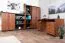 Regal Mojokerto 11, Farbe: Walnuss / Schwarz - Abmessungen: 121 x 80 x 39 cm (H x B x T)