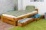 Kinderbett / Jugendbett Kiefer Vollholz massiv Eichefarben A9, inkl. Lattenrost - Abmessung 90 x 200 cm