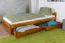 Kinderbett / Jugendbett Kiefer Vollholz massiv Eichefarben A9, inkl. Lattenrost - Abmessung 90 x 200 cm