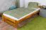 Kinderbett / Jugendbett Kiefer Vollholz massiv Eichefarben A9, inkl. Lattenrost - Abmessung 90 x 200 cm
