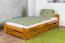 Kinderbett / Jugendbett Kiefer Vollholz massiv Eichefarben A9, inkl. Lattenrost - Abmessung 90 x 200 cm