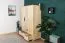 Kleiderschrank / Drehtürenschrank Kiefer massiv Vollholz natur 008 - Abmessung 190 x 133 x 60 cm (H x B x T)