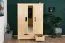 Kleiderschrank / Drehtürenschrank Kiefer massiv Vollholz natur 008 - Abmessung 190 x 133 x 60 cm (H x B x T)