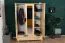 Kleiderschrank / Drehtürenschrank Kiefer massiv Vollholz natur 008 - Abmessung 190 x 133 x 60 cm (H x B x T)