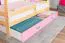 Kinderbett / Hausbett Kiefer Vollholz massiv natur D3, Schublade: Rosa, inkl. Lattenrost - Liegefläche: 80 x 160 cm (B x L)