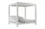 Weißes Loungebett London mit Sonnendach, Stoff hellgrau, 2050 x 1800 x 2000 mm, 180 mm starke Polsterung mit wasserdichter TPU-Beschichtung, Outdoor