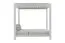 Weißes Loungebett London mit Sonnendach, Stoff hellgrau, 2050 x 1800 x 2000 mm, 180 mm starke Polsterung mit wasserdichter TPU-Beschichtung, Outdoor