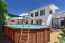 Holz-Pool Sunnydream 07, oval, 8,40 x 4,90 Meter, inklusive Premium Filteranlage, Filtermedium, Poolleiter, Poolfolie, Boden- und Wandvlies, Edelstahl-Eckverbindungen