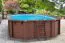 Holz-Pool Sunnydream 07, oval, 8,40 x 4,90 Meter, inklusive Premium Filteranlage, Filtermedium, Poolleiter, Poolfolie, Boden- und Wandvlies, Edelstahl-Eckverbindungen