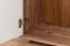 Schrank  Manase 10, Farbe: Eiche Braun / Weiß Hochglanz - 197 x 63 x 36 cm (H x B x T)