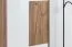 Schrank  Manase 10, Farbe: Eiche Braun / Weiß Hochglanz - 197 x 63 x 36 cm (H x B x T)
