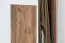 Schrank  Manase 10, Farbe: Eiche Braun / Weiß Hochglanz - 197 x 63 x 36 cm (H x B x T)
