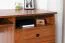 Schreibtisch Mojokerto 05, Farbe: Walnuss / Schwarz - Abmessungen: 77 x 120 x 60 cm (H x B x T)