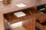 Schreibtisch Mojokerto 05, Farbe: Walnuss / Schwarz - Abmessungen: 77 x 120 x 60 cm (H x B x T)