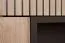 Modernes Wohnzimmer - Set A Jordalsgrenda, 4-teilig, Farbe: Eiche / Schwarz, inkl. LED-Beleuchtung, Push-to-open Funktion, zwei Kommoden, ein TV-Schrank, ein Wandregal
