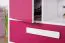 Kinderzimmer - Kommode Walter 08, Farbe: Weiß / Rosa Hochglanz - 85 x 80 x 40 cm (H x B x T)