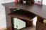 Schreibtisch Kiefer Massivholz Walnussfarben Junco 186, 75 x 138 x 83 cm, praktischer Eckschreibtisch, mit 3 Schubladen, Tastaturfach und Bildschirmplateau