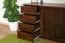 Vollholz Kommode / Sideboard Kiefer massiv Walnussfarben Junco 172, mit vier Schubladen, 78 x 121 x 42 cm, zwei Fächer, aus umweltfreundlichem Material