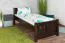 Jugendbett Buche Massivholz 107, inkl. Lattenrost, Walnussfarben, Liegefläche 80 x 200 cm, modernes Kinderbett, besonders robust und langlebig