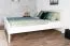 Elegantes Doppelbett Kiefer Vollholz 69, Gästebett inkl. Lattenrost, in Weiß, Liegefläche 160 x 200 cm, hohe Holzqualität, einfache und rasche Montage
