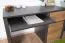 Schreibtisch Selun 11, Farbe: Eiche Dunkelbraun / Grau - 75 x 120 x 53 cm (H x B x T)