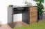 Schreibtisch Selun 11, Farbe: Eiche Dunkelbraun / Grau - 75 x 120 x 53 cm (H x B x T)