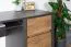 Schreibtisch Selun 11, Farbe: Eiche Dunkelbraun / Grau - 75 x 120 x 53 cm (H x B x T)