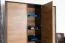 Drehtürenschrank / Kleiderschrank Selun 18, Farbe: Eiche Dunkelbraun / Grau - 197 x 166 x 53 cm (H x B x T)